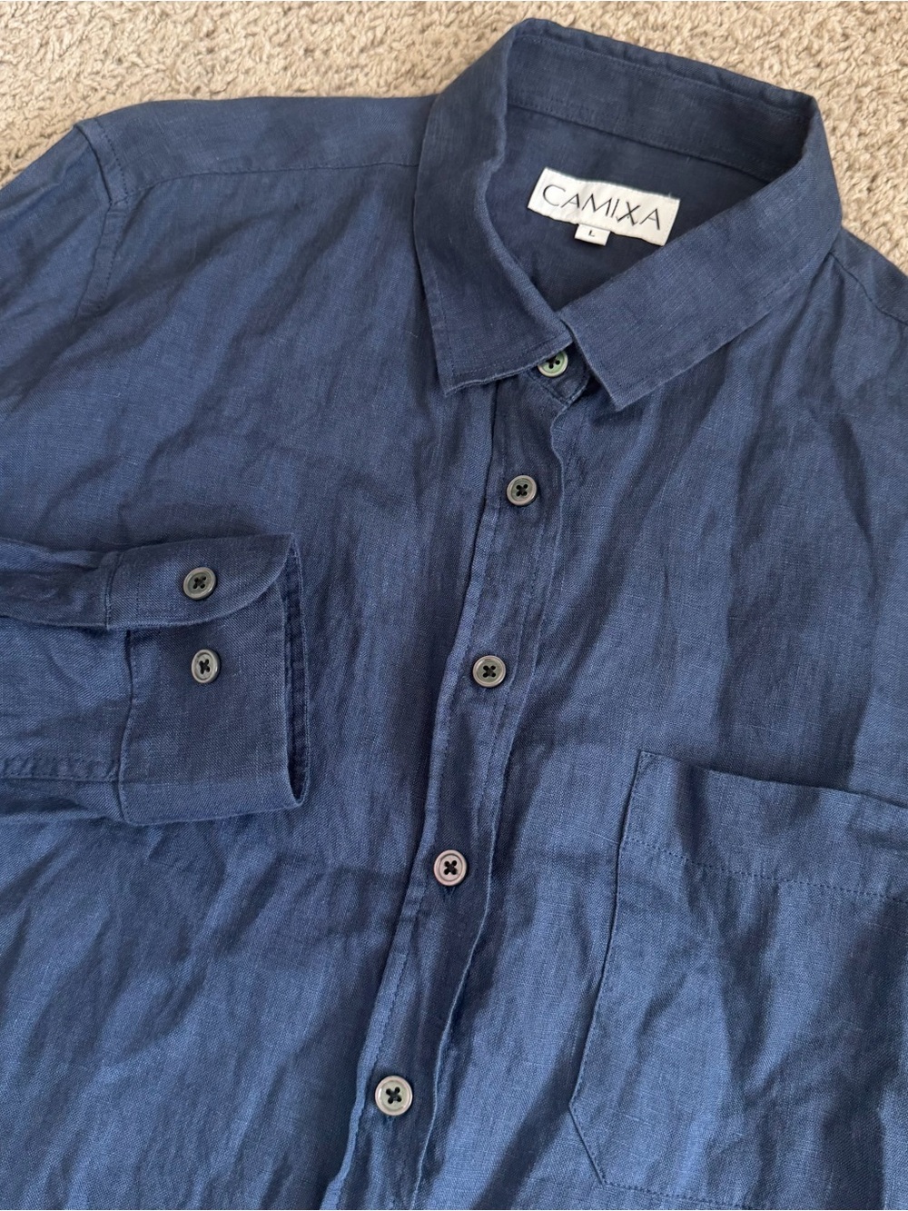 Camixa Linen Button Down Long Sleeve Shirt